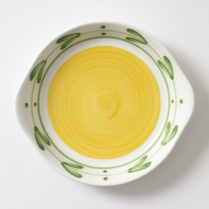 [NIKKO/YELLOW & GREEN] グラタン皿16cm 陽気 食洗器対応 陶磁器 日本製