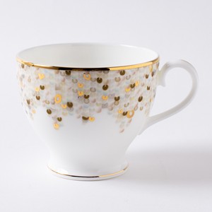 [NIKKO/SPANGLES WHITE] 兼用カップ(240cc) コーヒー 紅茶 スパンコール 華やか 食洗器対応 陶磁器 日本製