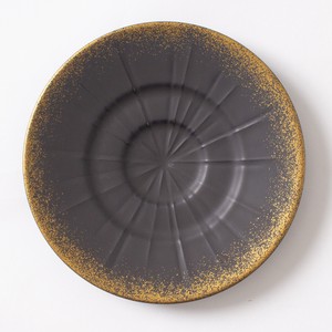 [NIKKO/GOLD POWDER BLACK] ソーサー15.5cm 金粉 黒マット 食洗器対応 陶磁器 日本製
