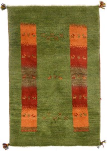 ペルシャンギャッベ イラン シラーズ産 ウール 手織 ラグ ザロニム（約100×150cmサイズ)