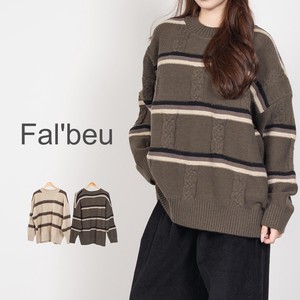 Sweater/Knitwear Pullover Wool Blend Knitted Border 2-colors