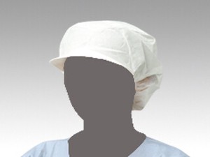 不織布キャップ メディテックジャパン つば付帯電帽 ホワイト M