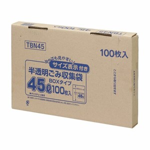 箱入ゴミ袋 ジャパックス TBN45 容量表示入 BOXタイプ 45L 白半透明 100枚