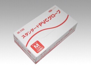 塩ビ手袋 エブノ プラスチックグローブ No.110 粉付 M