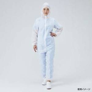 ディスポ白衣 メディテックジャパン フード付きジャンプスーツ ホワイト LL