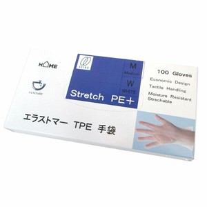 TPE手袋 静光産業 エラストマー手袋(乳白色)Mサイズ