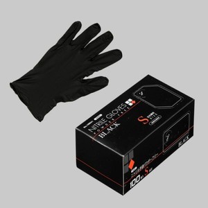 ニトリル手袋 N461ニトリル手袋 粉無 BLACK(S)