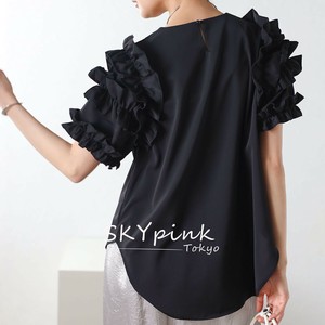 【再入荷】新色追加《人気アイテム》コンシャススリーブプルオーバー フリル skypink東京