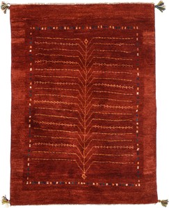 ペルシャンギャッベ イラン シラーズ産 ウール 手織 ラグ ザロニム(約100×150cmサイズ) 赤系