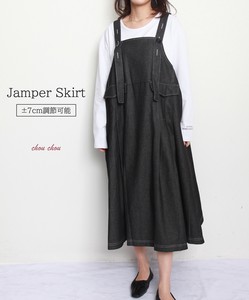 ブラックデニムジャンパースカート  大きいサイズ  2024人気 chou chou東京
