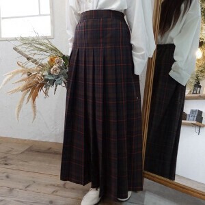 Skirt Check Summer Long pleated skirt Spring
