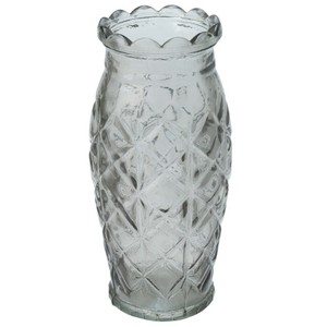 【 即納 】 ガラスカッティングボトル グレー 灰色 花瓶 鉢 プランター RFB-372