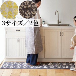 【新入荷／2024年春夏】キッチンマット【日本製】（3サイズ・2色）／花 フラワー タフト