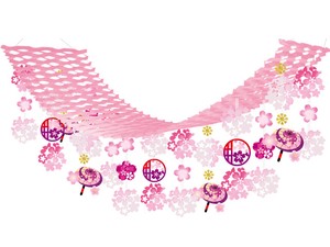 【日本製】レトロ桜　プリーツハンガー　春飾り【店舗装飾】
