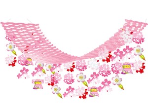 【日本製】風流桜　プリーツハンガー　春飾り【店舗装飾】