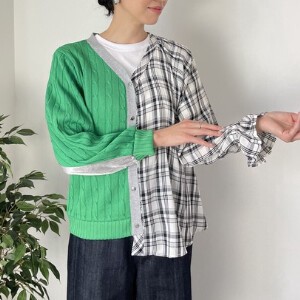 Button Shirt/Blouse Docking Tops Cardigan Sweater
