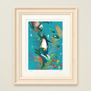 菜生アートフレーム[海藻であそぶ]ペンギン インチサイズ(8×10)