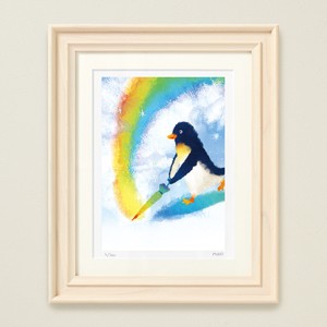 菜生アートフレーム[雨のち虹]ペンギン インチサイズ(8×10)