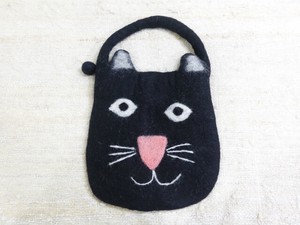 【人気商品】フェルト・黒猫フェイス 手提げバッグ