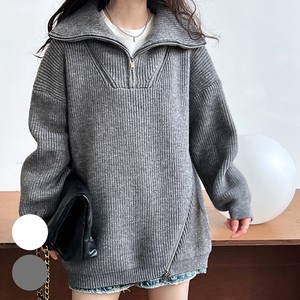 Sweater/Knitwear Pullover Knitted Half Zipper Autumn/Winter