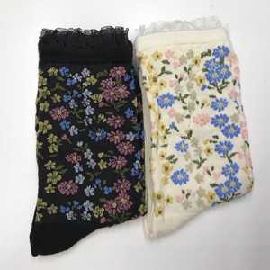 Crew Socks Ruffle Floral Pattern Socks Ladies'