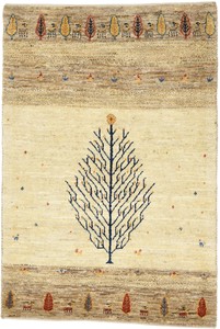 ペルシャンギャッベ カシュクリ ウール 手織 ラグ ザロチャラク(約80×120cmサイズ)