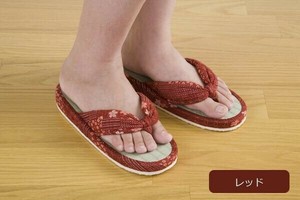 い草ぞうりスリッパ　和香　2色組(ネイビー・レッド各1足)　22〜24.5cm　XM596