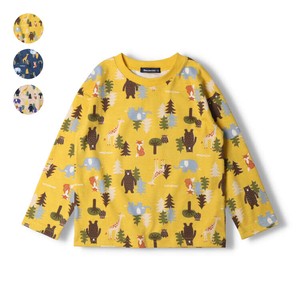 Kids' 3/4 Sleeve T-shirt Absorbent Animals Patterned All Over M Made in Japan
