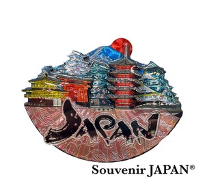 【木製ホイルマグネット】JAPANスタイル  エポキシ樹脂コーティング【お土産・インバウンド向け商品】