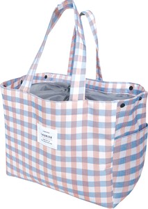 Reusable Grocery Bag Pink Check