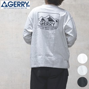 【24SS新作】GERRY ヘビーウェイト 16/-天竺 胸刺繍 & バックロゴプリント 長袖T-shirt