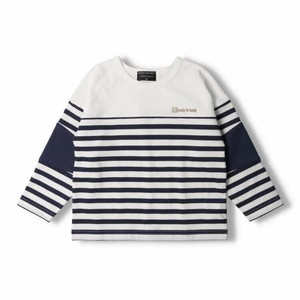 Kids' 3/4 Sleeve T-shirt Gift White T-Shirt Border Switching Made in Japan