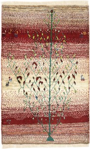 ペルシャンギャッベ カシュクリ ウール 手織 玄関マット 約50×80cm