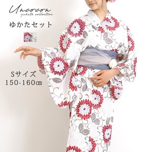 Kimono/Yukata Pink Cotton Linen Size S Set of 2