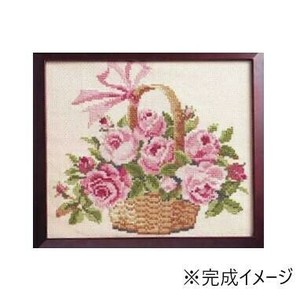 ししゅうキット　887(ベージュ)　花・風景シリーズ　バラの花かご