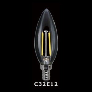 シャンデリア型フィラメントLED25Wタイプ 2100K調光 クリア TZC32E12SC-2-100/21 1P