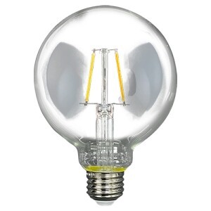 LEDフィラメント電球 ボール形 G形 クリア E26口金 2700K 調光対応 白熱電球25W相当 TZG95E26C-2-100/27