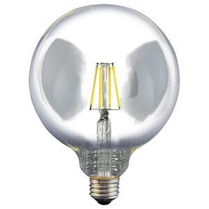 LEDフィラメント電球 ボール形 G形 クリア E26口金 2700K 調光対応 白熱電球40W相当 TZG125E26C-4-100/27