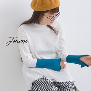 T-shirt Long Sleeves T-Shirt High-Neck Sleeve Cotton Switching Spring/Summer
