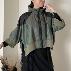 Blouson Jacket Dolman Sleeve Color Palette Patchwork Blouson