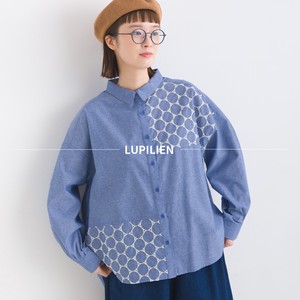 Button Shirt/Blouse Patchwork Embroidered