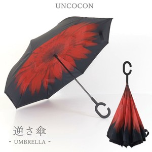 傘　逆さ傘　雨傘　グラスファイバー　レディース　メンズ　晴雨兼用　撥水　耐風　長傘　C型　花柄