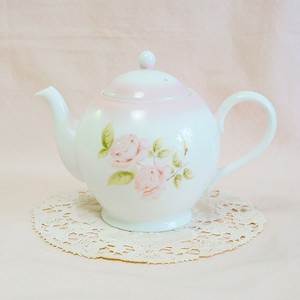 Teapot Bird Pottery Rose Made in Japan
