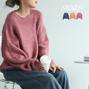 《 aimoha(originals) 》カラーが可愛いモヘア風プルオーバー ニット レディース