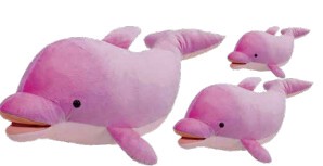 ピンク イルカ　ぬいぐるみ くじ用景品　50個入（くじ付き）大型　ぬいぐるみ
