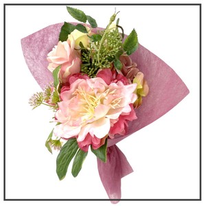 リビング仏花 芍薬 バラ ブーケ ピンク 現代仏花 供花 お供え 和風 ギフト プレゼント