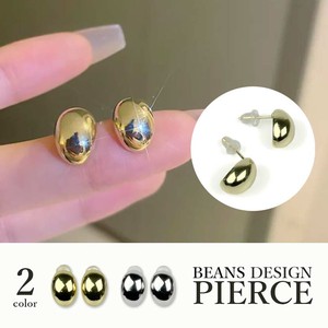 Pierced Earrings Gold Post Design sliver Ladies' 2-colors