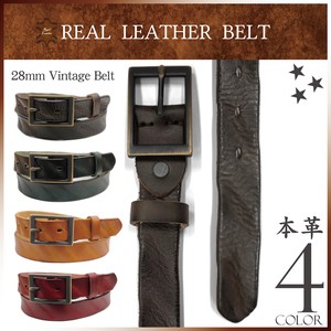 Belt Cattle Leather Genuine Leather Ladies Men's Vintage