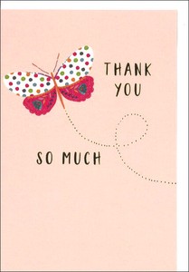 Greeting Card Butterfly Thank You Message Card 2023 New