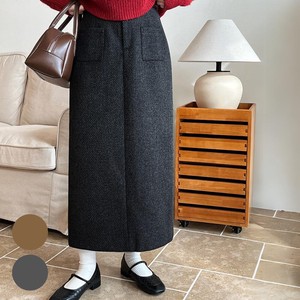 Skirt Narrow Skirt Front Pocket I-Line Skirt Autumn/Winter